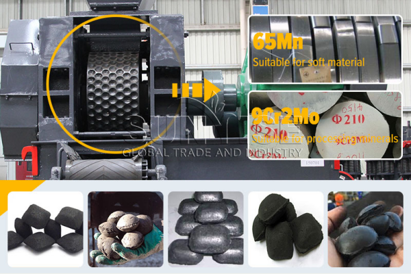 roller material of charcoal ball press machine